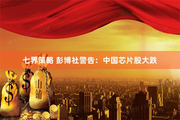 七界策略 彭博社警告：中国芯片股大跌